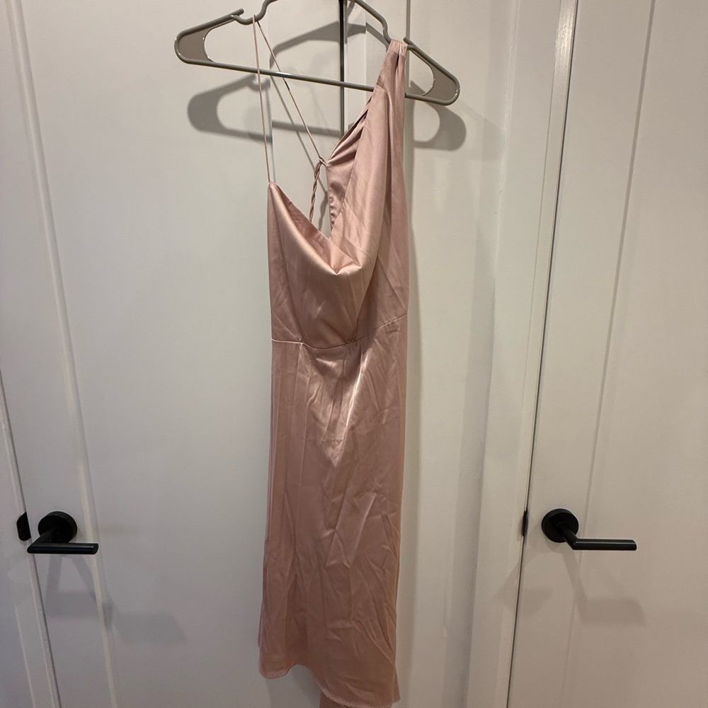 Lulu's Blush One-Shoulder Dress
